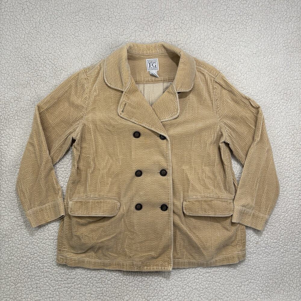 Vintage Field Gear Double Breasted Corduroy Jacket Womens M Petite PM Tan‎